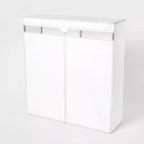 60" Wide Covered Storage Closet White: Portable Garment Rack, Steel Frame, Adult Assembly Required