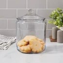 138oz Glass Jar and Lid: Clear Glass Container, Cookie & Candy Storage, Hand Wash, 9.54" Height