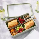8 Compartment Large Plastic Snack Bento Box Sage Green: Recycled PET, Dishwasher & Microwave Safe