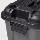 Tool and Hardware Latching Storage Box With Handle: Gray Multi-Compartment Tote, 18L Capacity