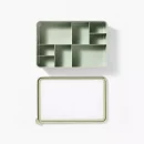 8 Compartment Large Plastic Snack Bento Box Sage Green: Recycled PET, Dishwasher & Microwave Safe